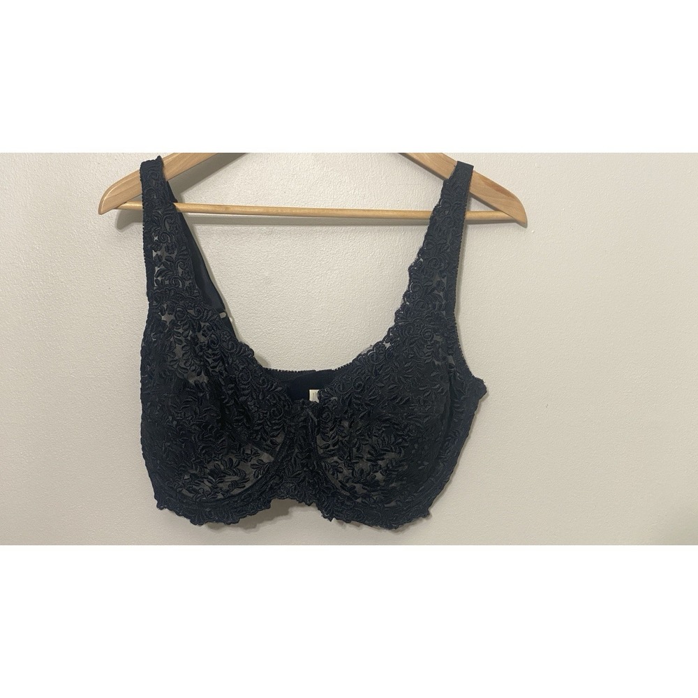 Lace Bra Vintage Inspired 40DD Black Underwire Lingerie